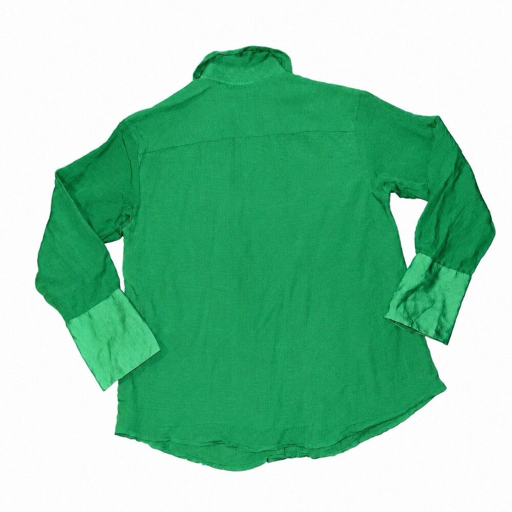 Rareism Harper Women’s XXS Green Modal Linen Button Down Shirt Blouse - Picture 3 of 7